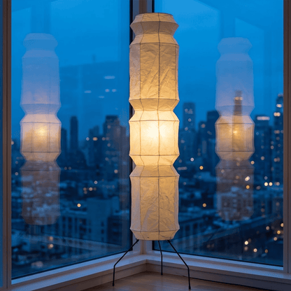 Akari UF4-L6 Washi Paper Tall Floor Lamp