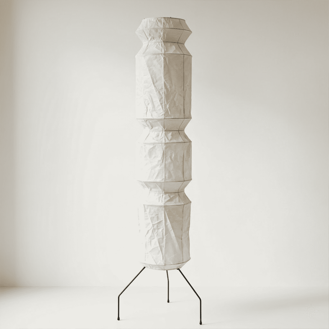 Akari UF4-L6 Washi Paper Tall Floor Lamp