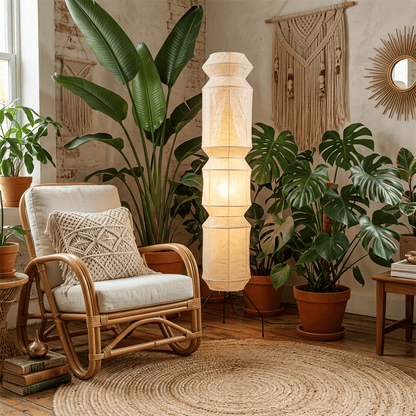 Akari UF4-L6 Washi Paper Tall Floor Lamp
