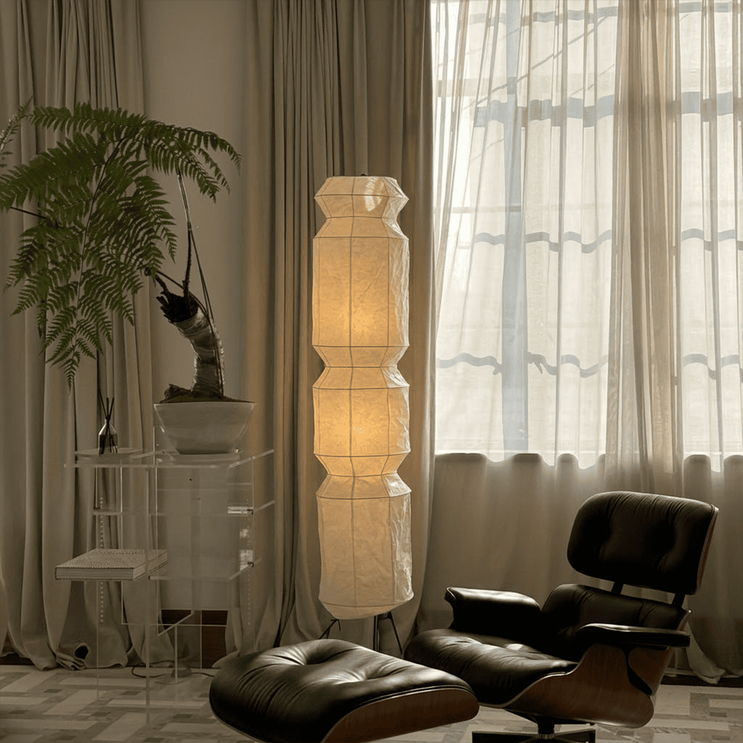 Akari UF4-L6 Washi Paper Tall Floor Lamp