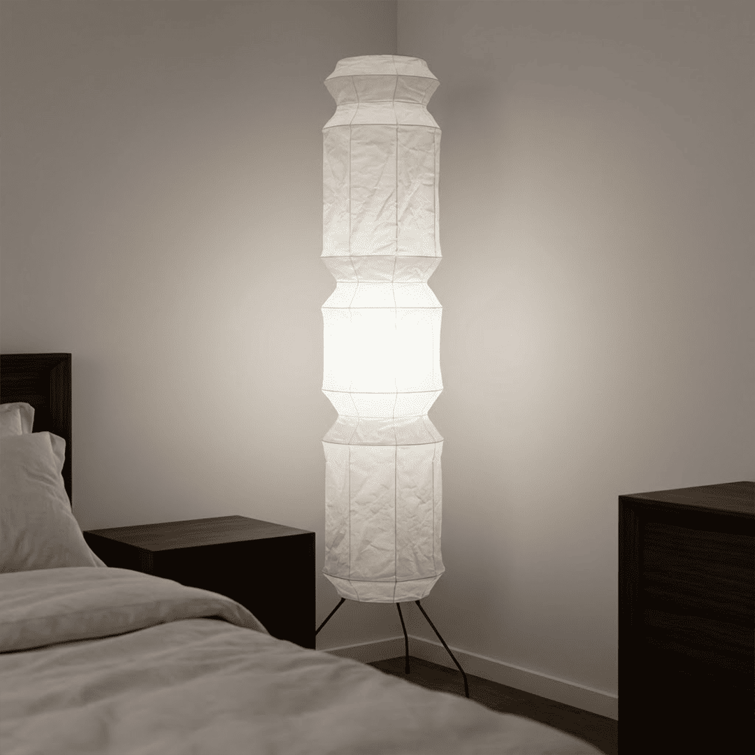 Akari UF4-L6 Washi Paper Tall Floor Lamp