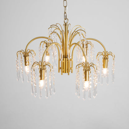 Brass Candle Crystal Chandelier