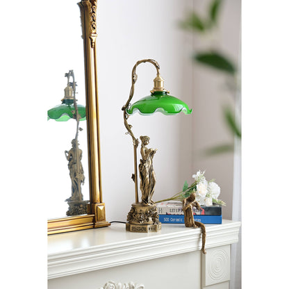 Lady Statue Glass Table Lamp
