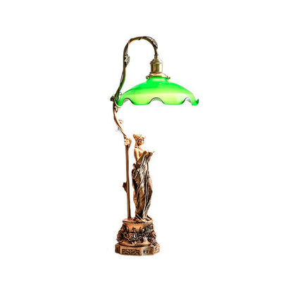 Lady Statue Glass Table Lamp