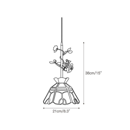 Lalique Rose Glass Pendant Lamp