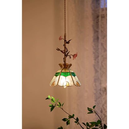 Lalique Rose Glass Pendant Lamp