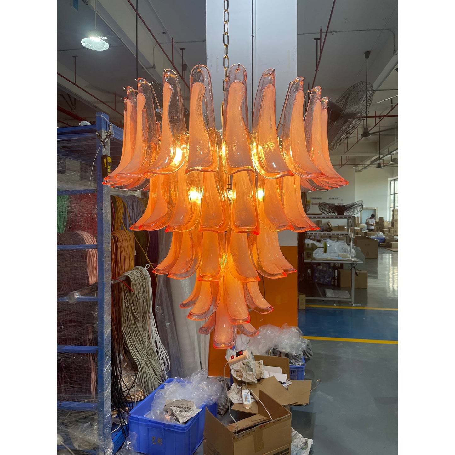 Tiered Petal Glass Chandelier