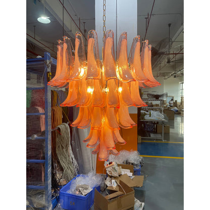 Tiered Petal Glass Chandelier