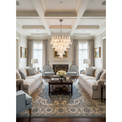 Tiered Petal Glass Chandelier