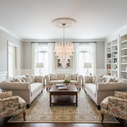 Tiered Petal Glass Chandelier