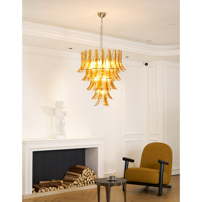 Tiered Petal Glass Chandelier