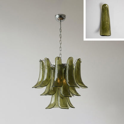 Tiered Petal Glass Chandelier