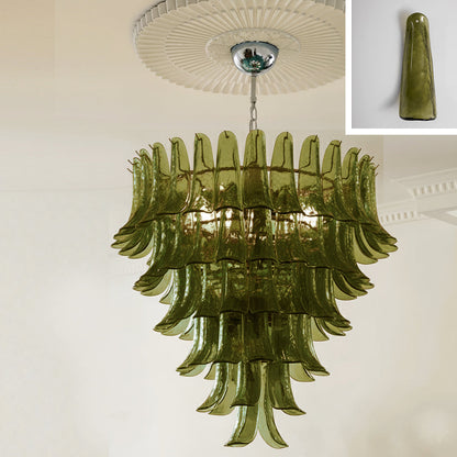 Tiered Petal Glass Chandelier