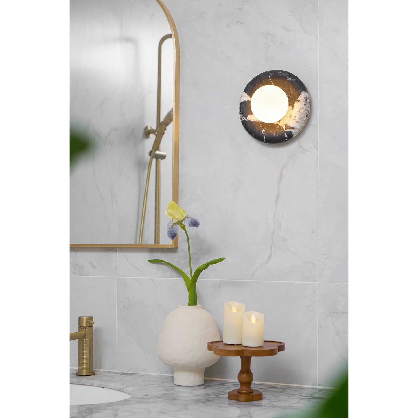 Orli Black Marble Sconce