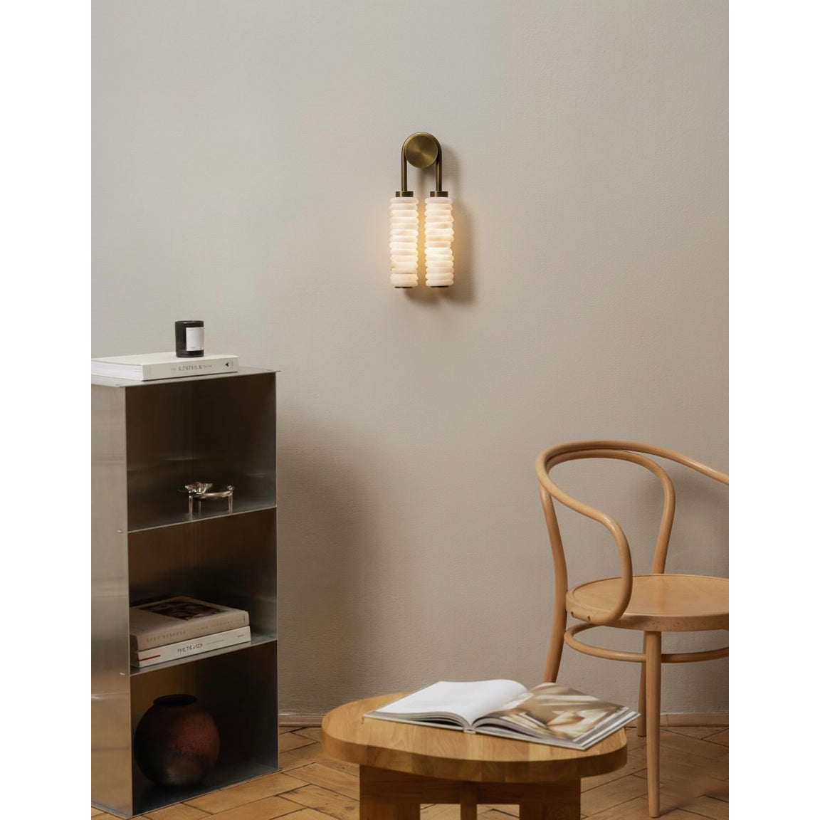 Payson Double Alabaster Wall Lamp