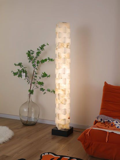Stacked Alabaster Floor Light
