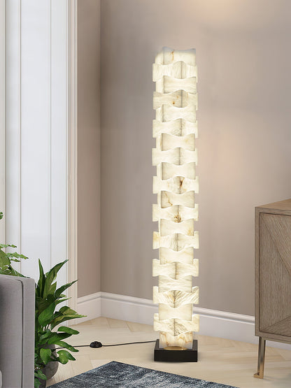 Stacked Alabaster Floor Light