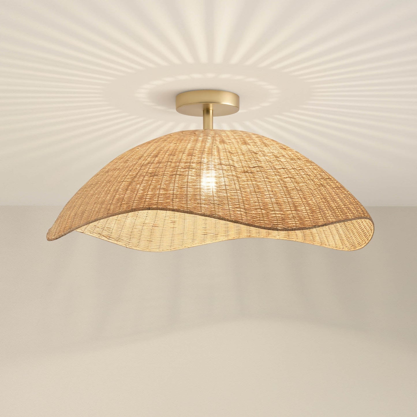 Nana Vermiculate Rattan Flush Mount