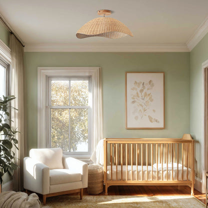 Nana Vermiculate Rattan Flush Mount