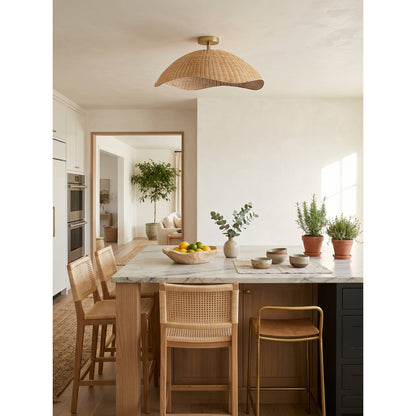 Nana Vermiculate Rattan Flush Mount