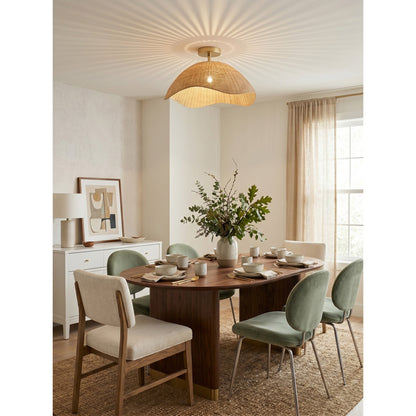 Nana Vermiculate Rattan Flush Mount