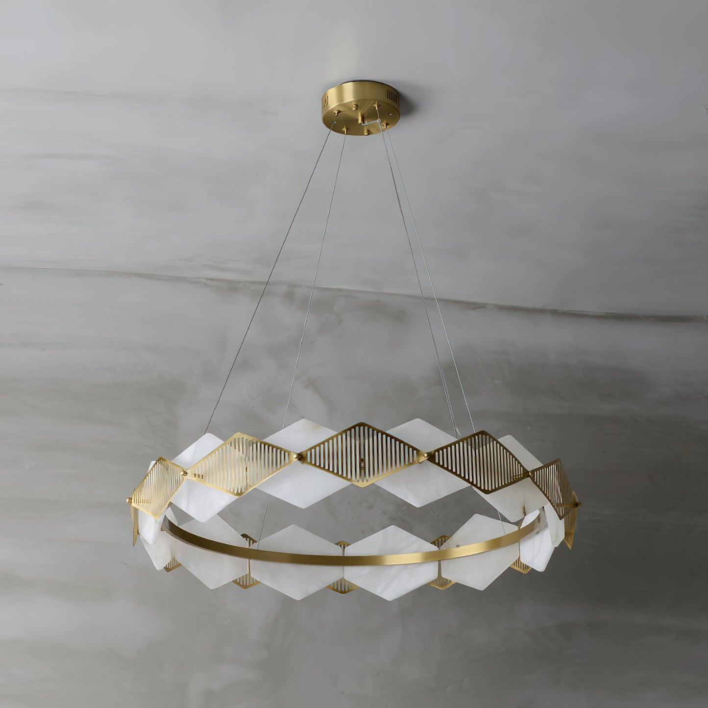 Rote LED Alabaster Chandelier