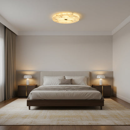 Round Mosaic Alabaster Ceiling Lamp
