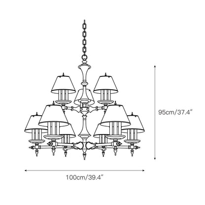 Multi-Arm Brass Candle Chandelier
