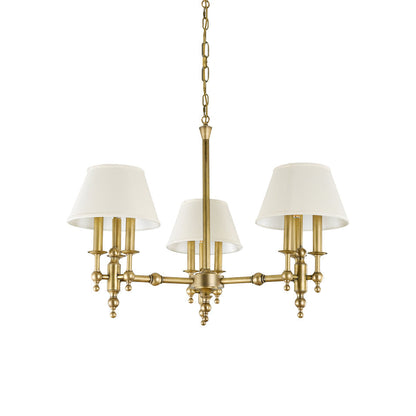 Multi-Arm Brass Candle Chandelier