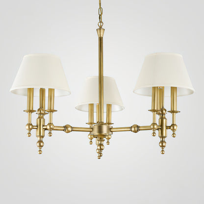 Multi-Arm Brass Candle Chandelier