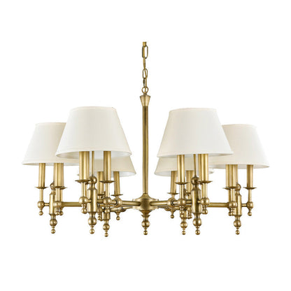 Multi-Arm Brass Candle Chandelier