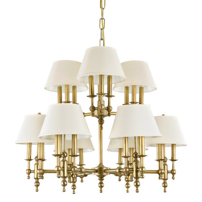 Multi-Arm Brass Candle Chandelier
