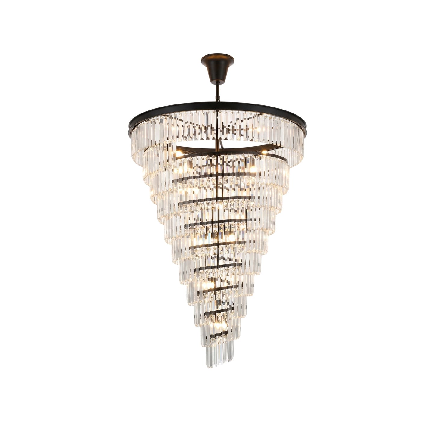 Spiral Tiered Layered Crystal Chandelier