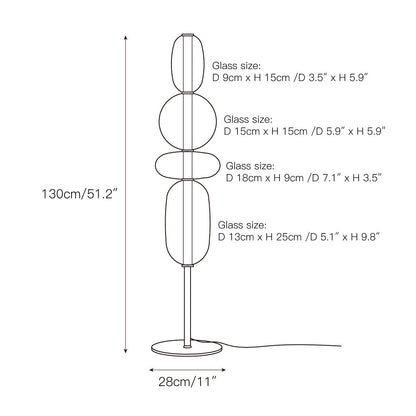 Stacked Glass Pebble Floor Lamp