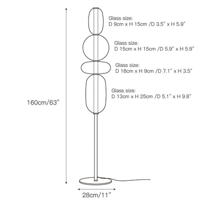 Stacked Glass Pebble Floor Lamp
