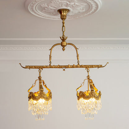 Stained Crystal Linear Pendant Lamp