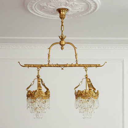 Stained Crystal Linear Pendant Lamp