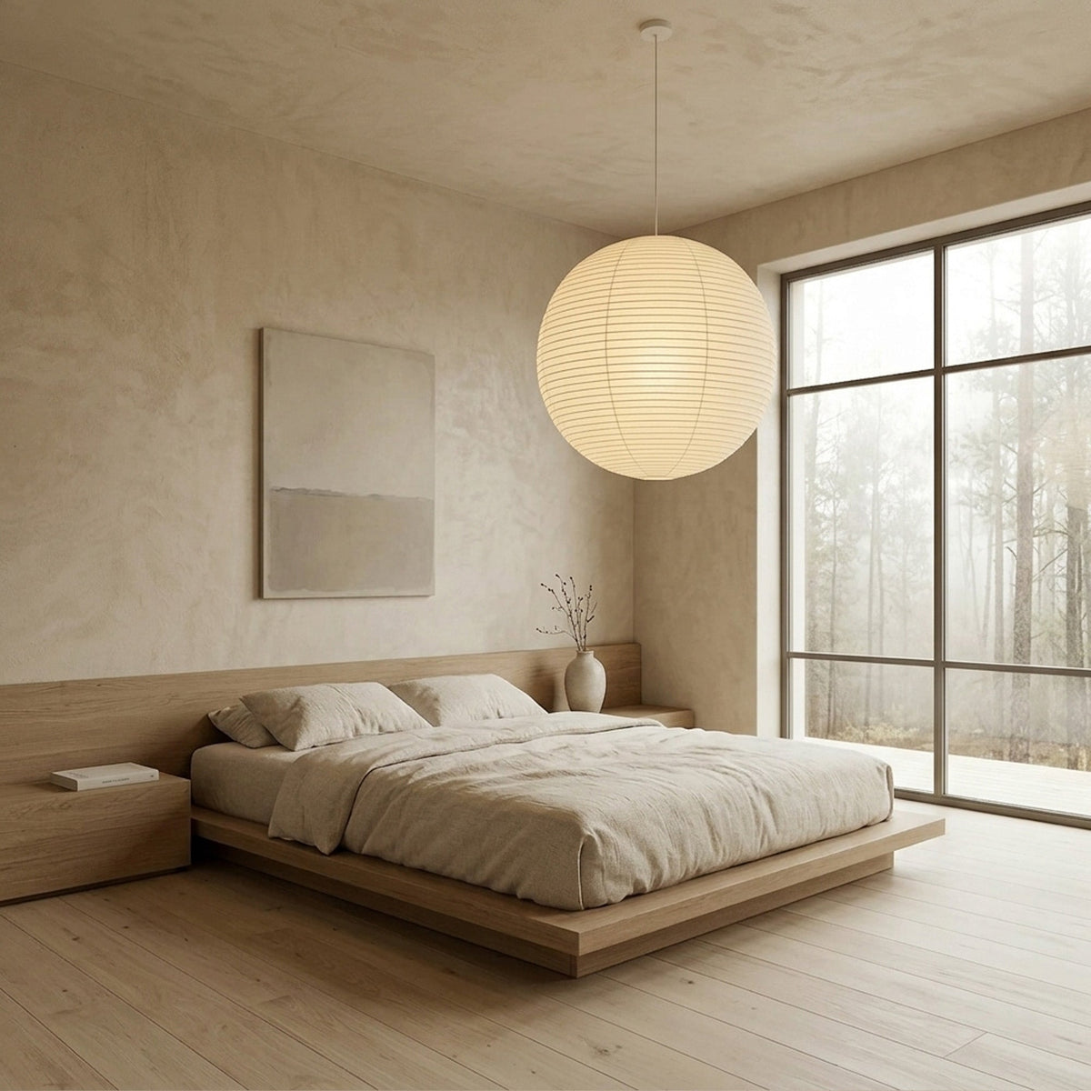 Washi Paper Sphere Pendant Light