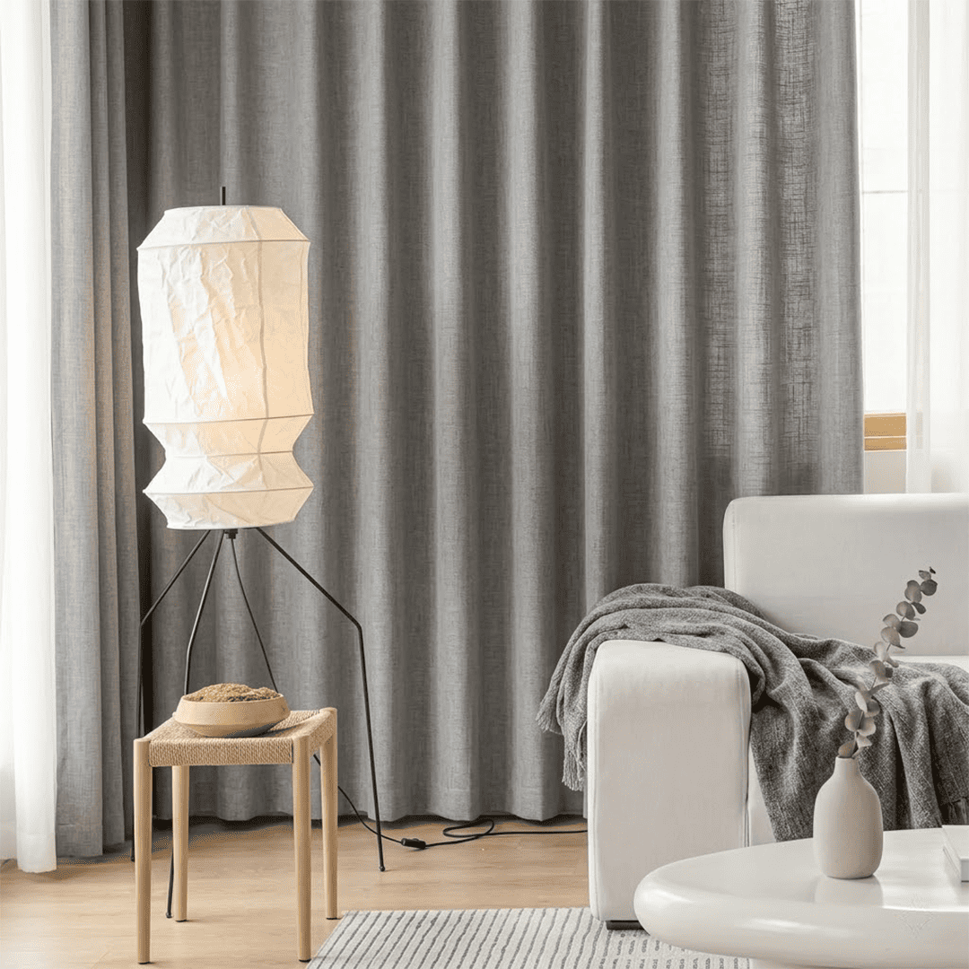 Akari UF3-L6 Slim Crinkled Washi Paper Tall Floor Lamp