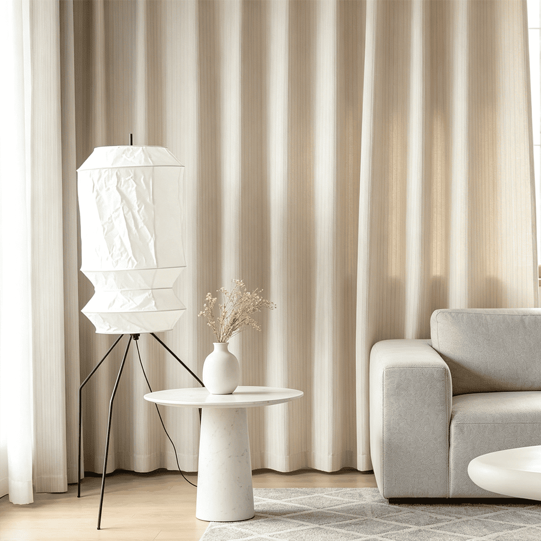 Akari UF3-L6 Slim Crinkled Washi Paper Tall Floor Lamp