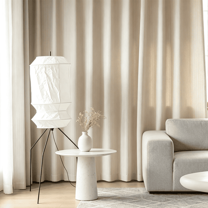Akari UF3-L6 Slim Crinkled Washi Paper Tall Floor Lamp
