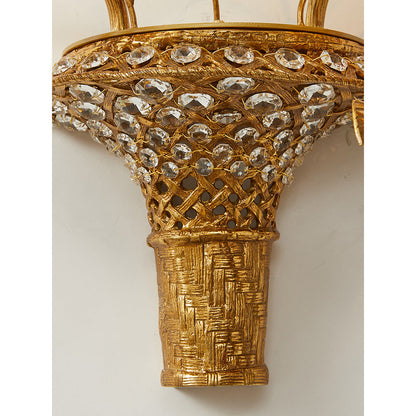 Tole Ceramic Flower Wall Lamp