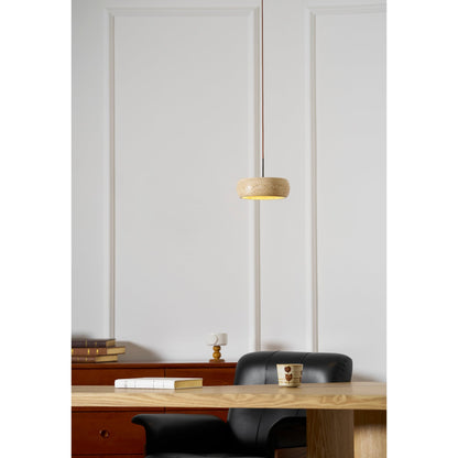 Travertine Drum Pendant Lamp