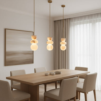 Alabaster Totem Pendant Lamp