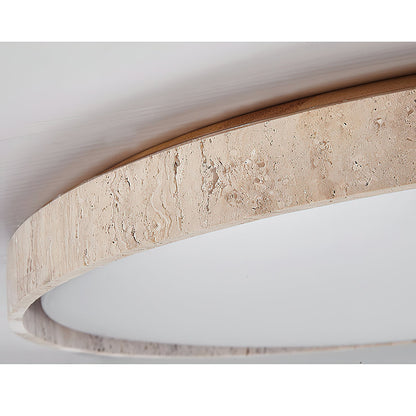 Ultra-thin Round Travertine Ceiling Lamp