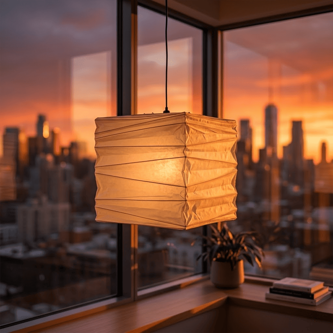 Washi Paper Square Cube Pendant Light