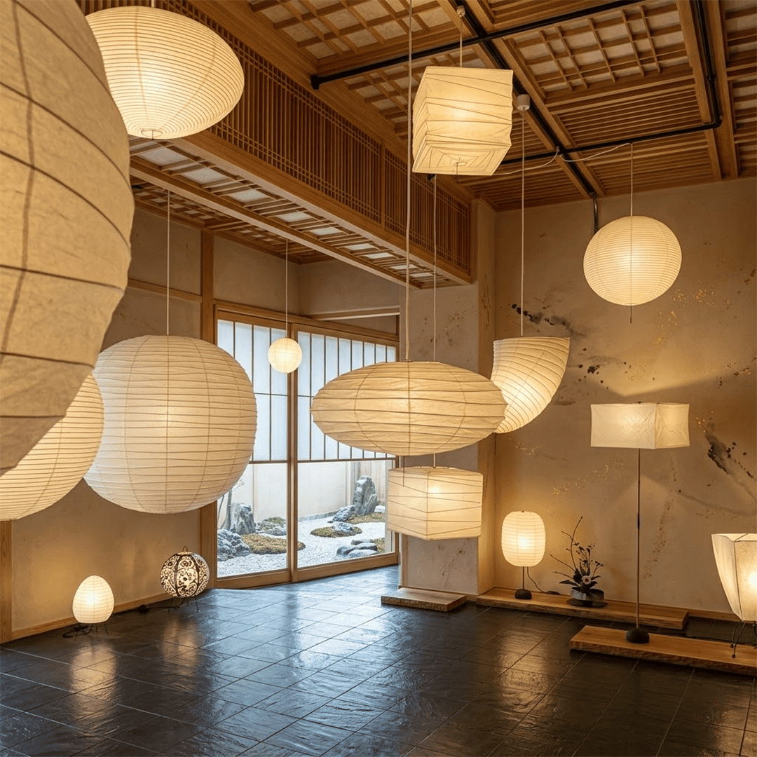 Washi Paper Square Cube Pendant Light