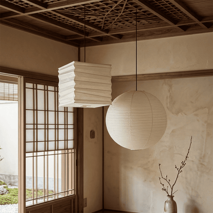 Washi Paper Square Cube Pendant Light