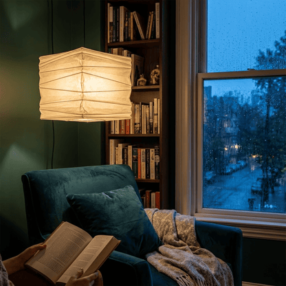Washi Paper Square Cube Pendant Light