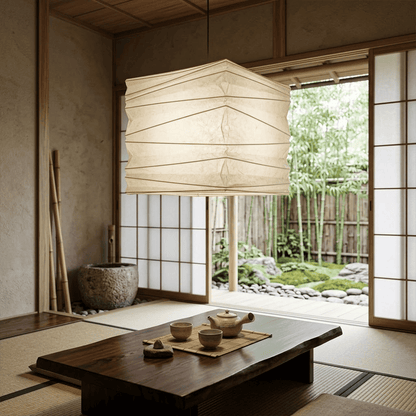 Washi Paper Square Cube Pendant Light
